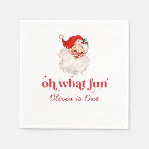 レトロサンタOh何おもしろい誕生日 スタンダードカクテルナプキン