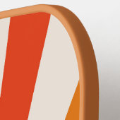 レトロサンバーストサンセットオレンジイエローレッドピンク ピックルボールラケット (左詳細)