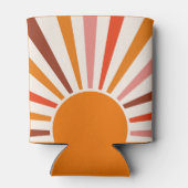 レトロサンバーストサンセットオレンジイエローレッドピンク 缶クーラー (裏面)