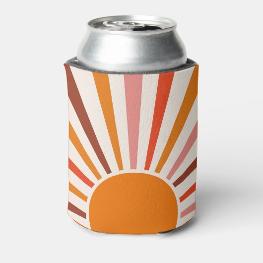 レトロサンバーストサンセットオレンジイエローレッドピンク 缶クーラー (缶裏面)