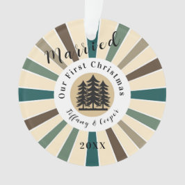 レトロサンブラウンモールツリー |初めてのクリスマス 結婚した オーナメント