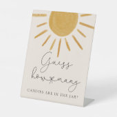 レトロサンベイビーシャワー数を推測する 台座サイン (正面)