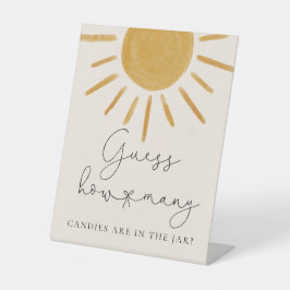 レトロサンベイビーシャワー数を推測する 台座サイン