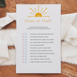 レトロサンママまたはパパベビーシャワーゲーム