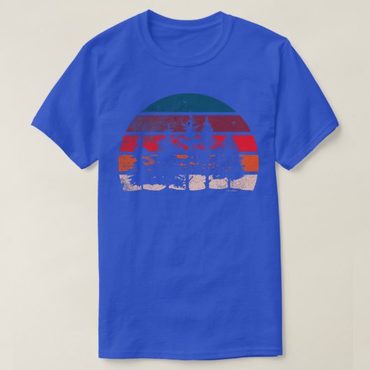 レトロサンミニマリストと松のシルエット3 Tシャツ (デザイン正面)