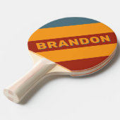 レトロサンライズオン石板はっきりしたストライプ名の付いた名前 卓球ラケット (正面アングル)