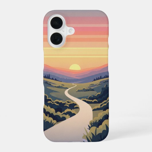 レトロサンライズパス iPhone 16ケース (裏面)