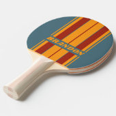 レトロサンライズ石板ボードストライプ名つき 卓球ラケット (正面アングル)