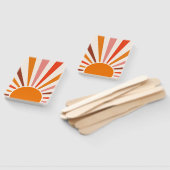 レトロサンレイズバーストサンセットオレンジイエローレッド ハンドファン (組立なし)