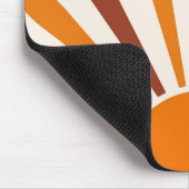 レトロサンレイズバーストサンセットオレンジイエローレッド マウスパッド (コーナー)