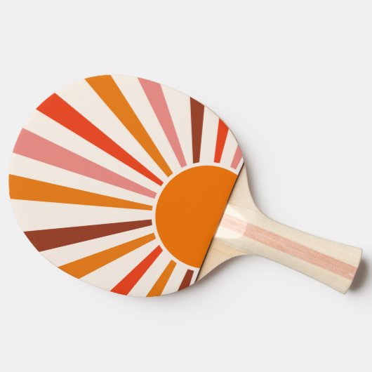 レトロサンレイズバーストサンセットオレンジイエローレッド 卓球ラケット (横)