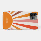 レトロサンレイズバーストサンセットオレンジミッドセンチュリー Case-Mate iPhoneケース (裏面(横))