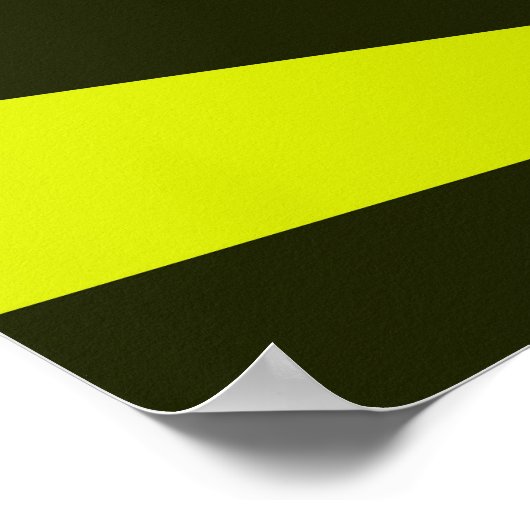 レトロサンレイズバーストサンセットブラックイエロー ポスター (角)