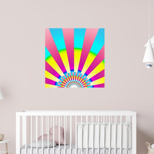 レトロサンレインボー抽象芸術アート ポスター (子ども部屋2)