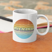 レトロサンヴィンテージイニシャル文字モノグラム名 コーヒーマグカップ