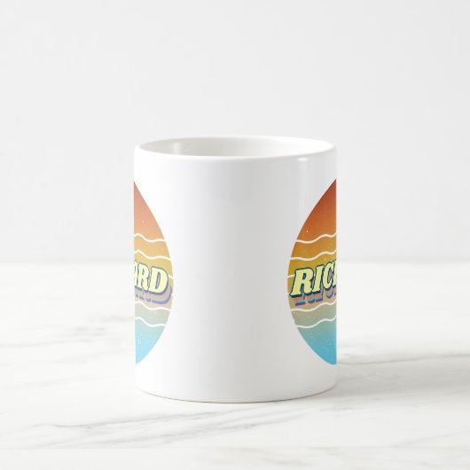 レトロサンヴィンテージイニシャル文字モノグラム名 コーヒーマグカップ (中央)