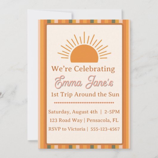 レトロサン - 初めての太陽の周りを旅する 招待状 (正面)