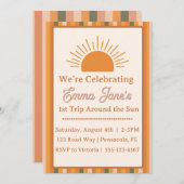 レトロサン - 初めての太陽の周りを旅する 招待状 (正面/裏面)