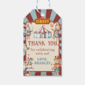 レトロサーカスアニマルカーニバル誕生日ありがとう ギフトタグ (正面)