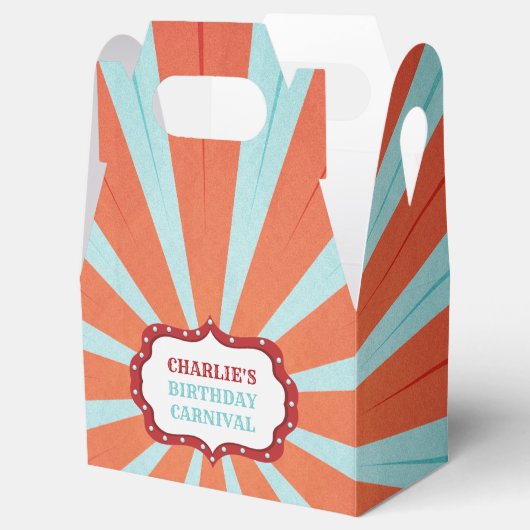 レトロサーカスカーニバル誕生日パーティー フェイバーボックス (オープン)