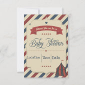 レトロサーカスベビーシャワー招待状 招待状 (裏面)