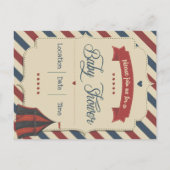 レトロサーカスベビーシャワー招待状 案内ポストカード (裏面)
