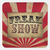 レトロサーカスポスターフリークショー スクエアシール (正面)