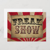 レトロサーカスポスターフリークショー ポストカード (正面/裏面)