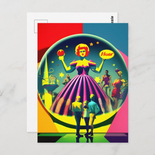 レトロサーカス美術館見学ポップ・アートの展 ポストカード (正面/裏面)