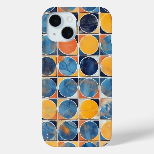 レトロサークルとスクエアモザイクスマホケース Case-Mate iPhoneケース (裏面)