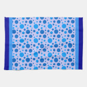 レトロサークルと水玉模様ズインブルーブルース キッチンタオル (横)