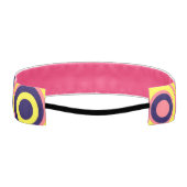 レトロサークルイエローネイビーオン赤面ピンク アスレチックヘッドバンド (裏面)