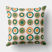 レトロサークルオレンジボトルグリーンオンホワイト クッション (裏面)