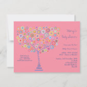 レトロサークルツリーベビーシャワー招待状 招待状 (裏面)