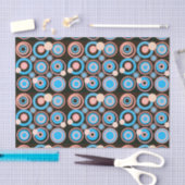 レトロサークルパーティーコーラルターコイズブラック 薄葉紙 (クラフト)