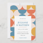 レトロサークルホタテ中世紀QRコード写真 招待状 (正面)