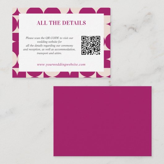 レトロサークルホタテ中世紀QRコード結婚ズ エンクロージャーカード (正面/裏面)