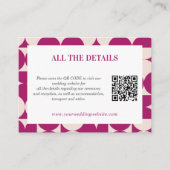 レトロサークルホタテ中世紀QRコード結婚ズ エンクロージャーカード (正面)