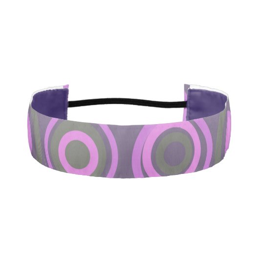レトロサークル薄紫グレーオンダスティパープル1 アスレチックヘッドバンド (正面)