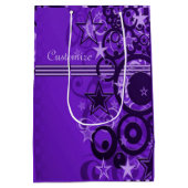 レトロサークル&スターズパープル抱き枕 ミディアムペーパーバッグ (裏面)