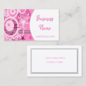 レトロサークル&スターズピンクビジネスカード4 名刺 (正面/裏面)