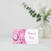 レトロサークル&スターズピンクビジネスカード4 名刺 (スタンド正面)