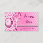 レトロサークル&スターズピンクビジネスカード 名刺 (正面)