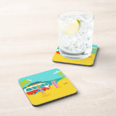 レトロサーファーカップル懸命プラスチックばいす コースター (右側)