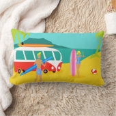 レトロサーファーカップル腰枕 ランバークッション (ブランケット)