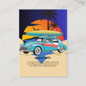 レトロサーファーカーベビーシャワー エンクロージャーカード (正面)