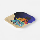 レトロサーファーカーベビーシャワー ペーパープレート (傾斜あり)