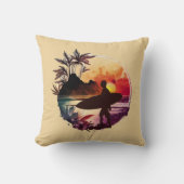 レトロサーファーサンセットビーチ クッション (正面)