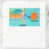 レトロサーファーデュデスティッカー 長方形シール (バッグ)