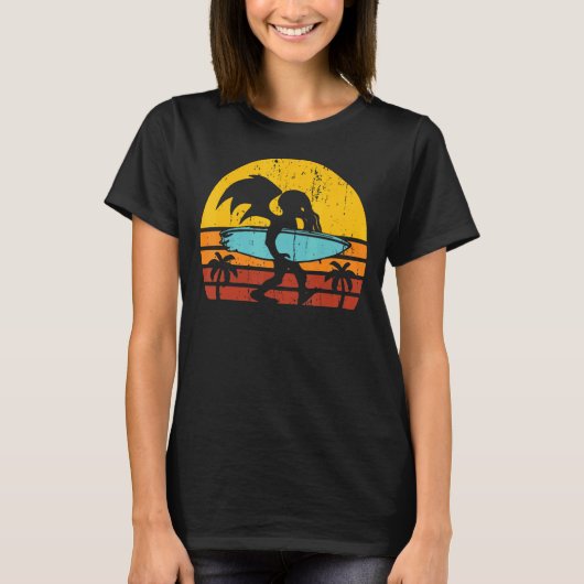 レトロサーファーヴィンテージ波サーフィンサーフビーチ Tシャツ (正面)